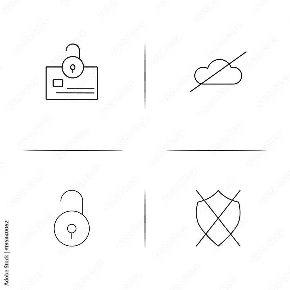 Cyber Security simple linear icon set.Simple outline icons Cyber Security simple linear icon set.Simple outline icons