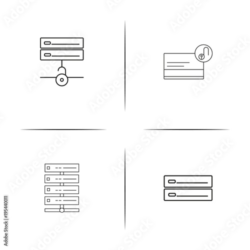 Cyber Security simple linear icon set.Simple outline icons