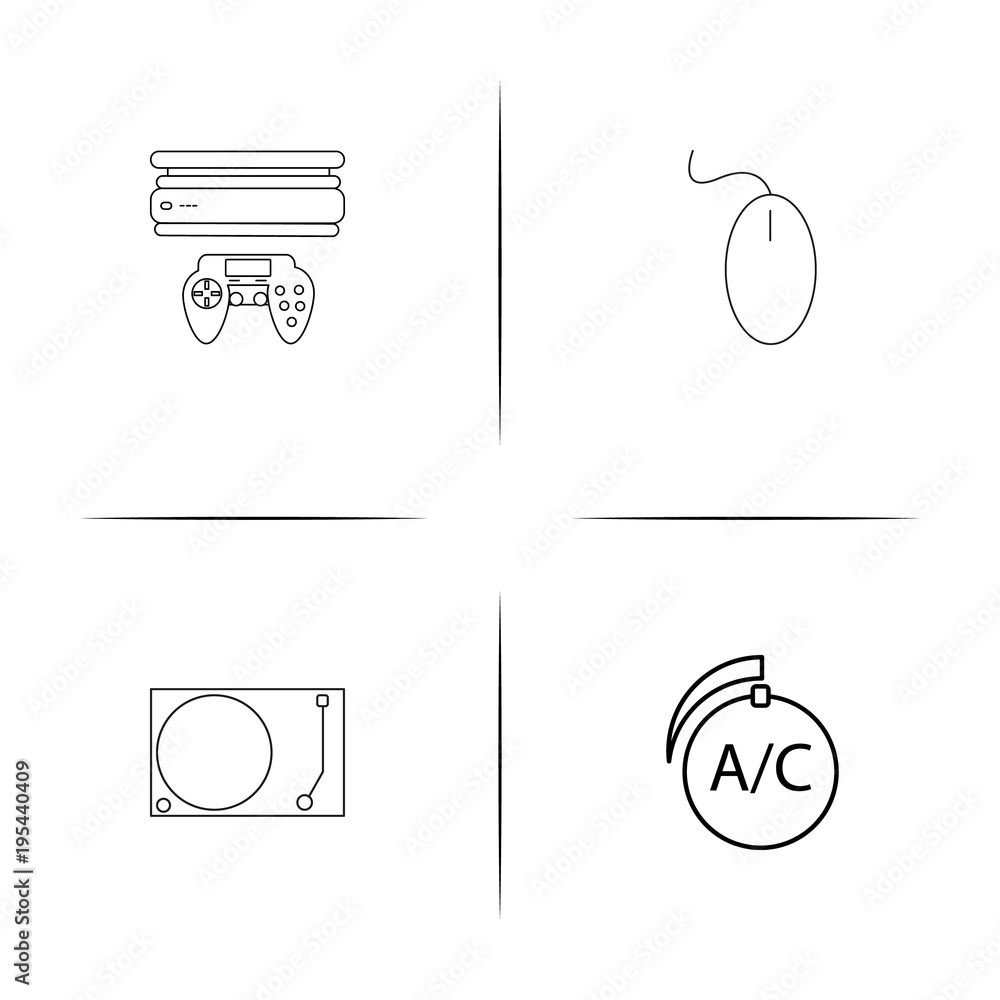 Devices simple linear icon set.Simple outline icons Devices simple linear icon set.Simple outline icons