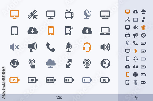 Communication & Technology - Carbon Icons. A set of 30 professional, pixel-perfect icon designed on a 32x32 pixel grid.