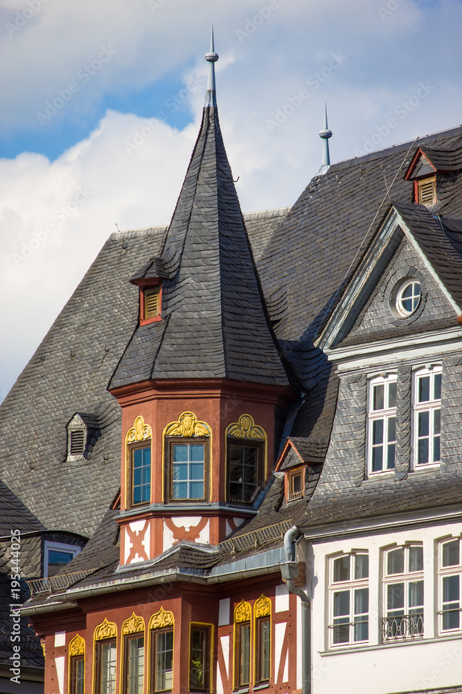 Roof tops of the old traditional buildings in Frankfurt, Germany Roof tops of the old traditional buildings in Frankfurt, Germany