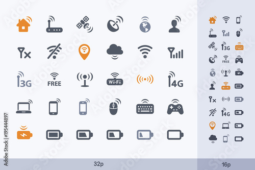 Wireless Technology - Carbon Icons. A set of 30 professional, pixel-perfect icon designed on a 32 x 32 pixel grid.