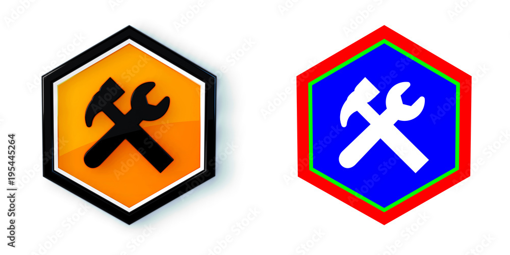 Fototapeta premium Ikona sześciobok 3D sześciokąt