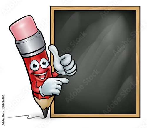 Cartoon Pencil Giving Thumb...