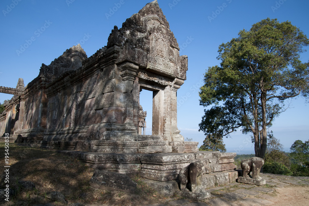 Dangrek Mountains Cambodia, view of eastern entrance to Gopura IV at the 11th century Preah Vihear Temple complex