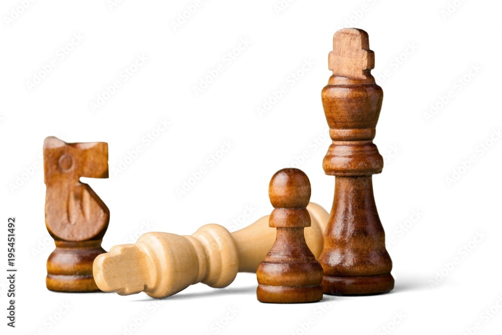 Chess pieces on white background Chess pieces on white background