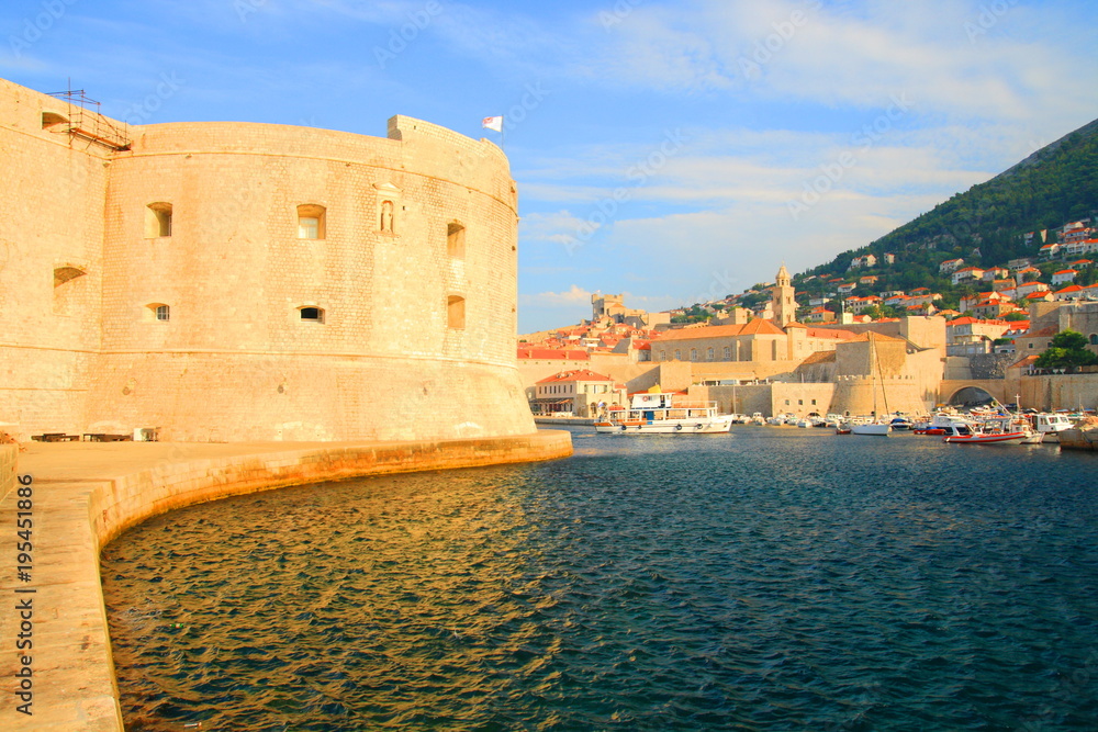 Dubrovnik, Croatia, view to the St. John fort and old port
