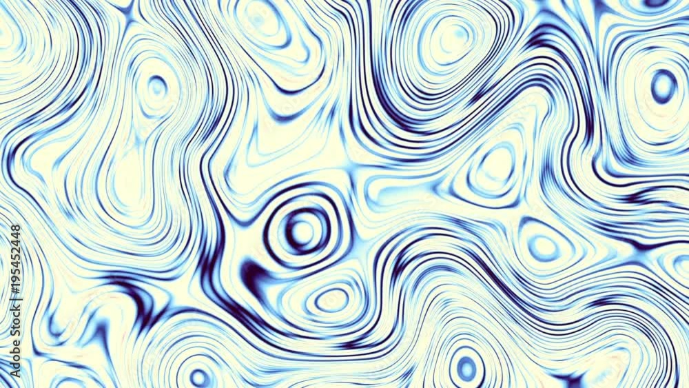 Moving irregular psychedelic waves. Blue and white abstract footage. Moving irregular psychedelic waves. Blue and white abstract footage.