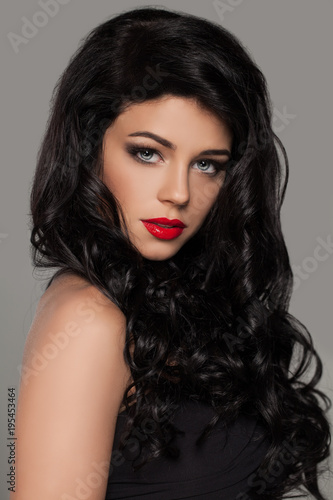 Portrait of perfect young model. Beautiful hair woman