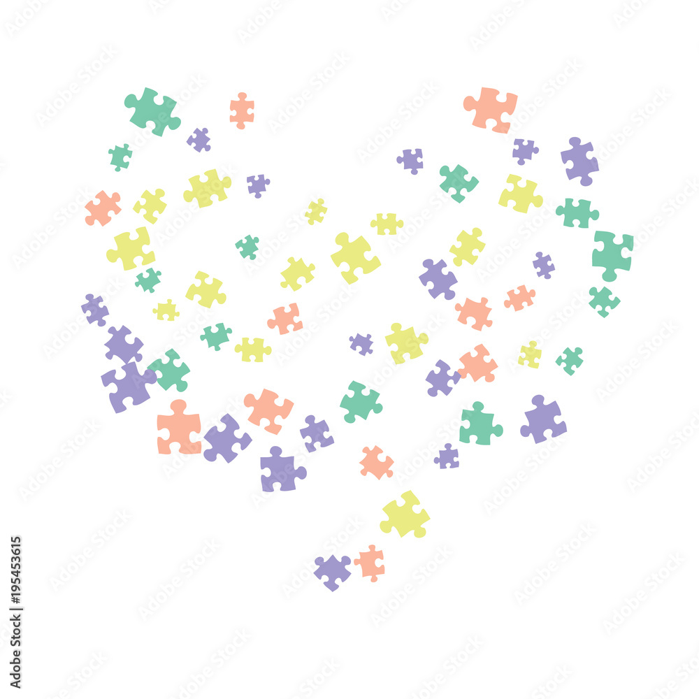 Confetti Background Pattern. Puzzle pieces and big ideas design, vector illustration graphic Confetti Background Pattern. Puzzle pieces and big ideas design, vector illustration graphic