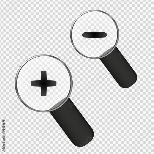 Lupe - breiter Griff - Plus und Minus