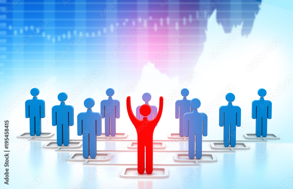 Leadership concept, business network, Modern business chart, 3d illustration. Leadership concept, business network, Modern business chart, 3d illustration.