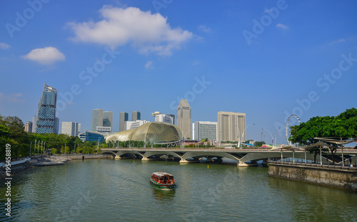 Singapore River with skyscrapers