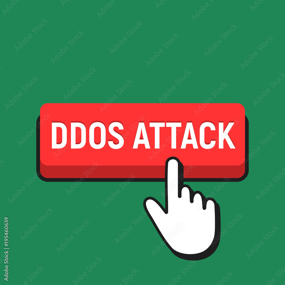 Hand Mouse Cursor Clicks the Ddos Attack Button. Hand Mouse Cursor Clicks the Ddos Attack Button.