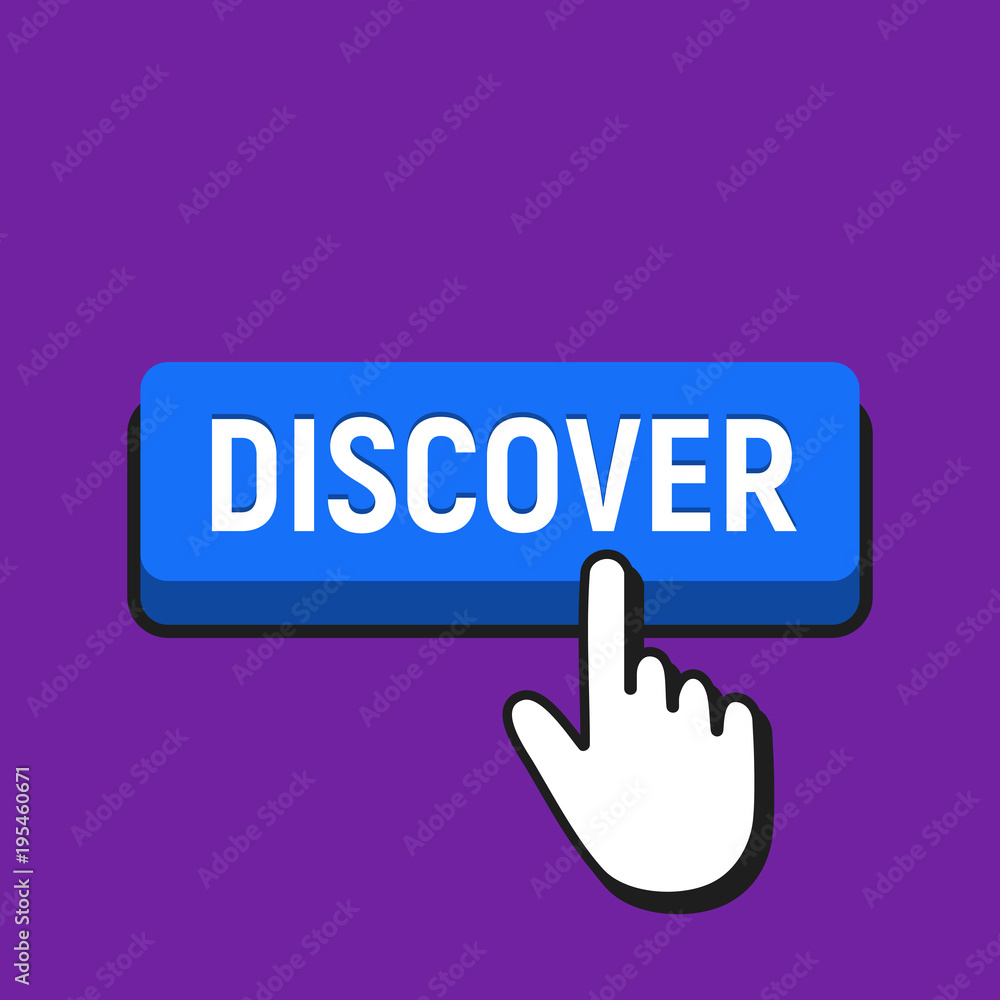 Hand Mouse Cursor Clicks the Discover Button. Hand Mouse Cursor Clicks the Discover Button.
