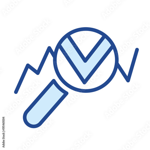 Lupe auf Aktienkurs Vector Icon