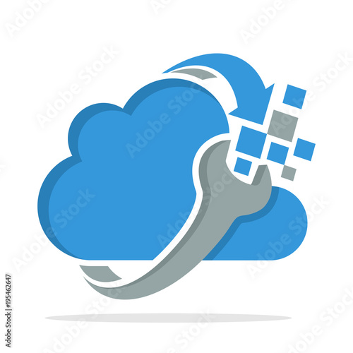 icon logo with the concept of cloud computing system recovery