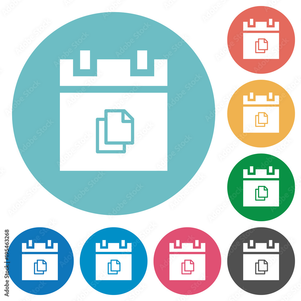 Duplicate schedule item flat round icons Duplicate schedule item flat round icons
