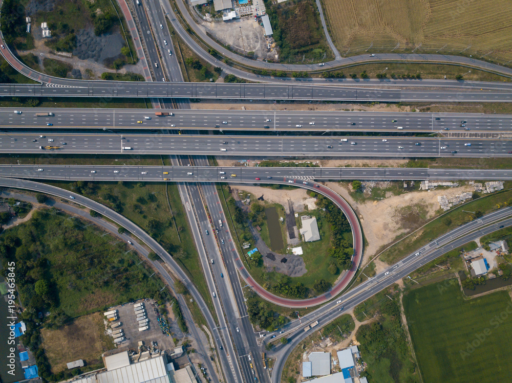 aerial view of intersecting highways aerial view of intersecting highways