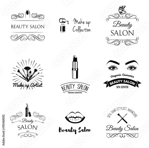 Beauty Salon banner and label. Logo for make up artist. .