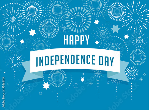 Israel Independence Day poster design, banner with fireworks