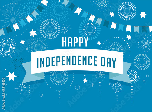 Israel Independence Day poster design, banner with fireworks