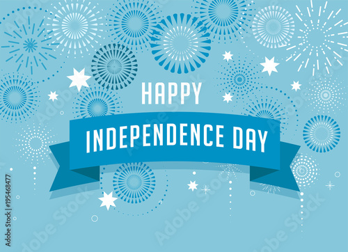 Israel Independence Day poster design, banner with fireworks