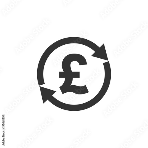 Exchange, money, pound transfer icon, vector illustration.