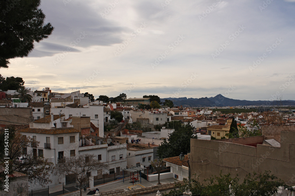 View of typical white village in Spain