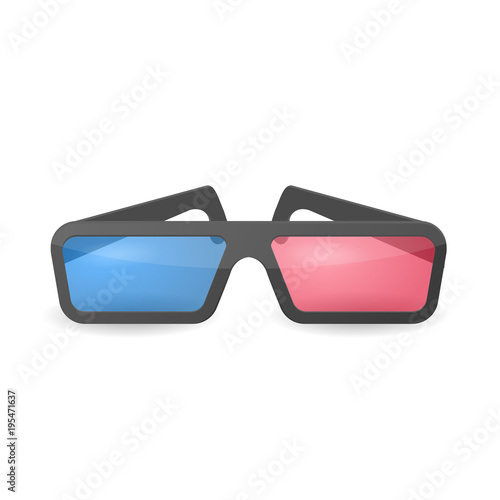 3D glasses vector illustration isolated on a white background.