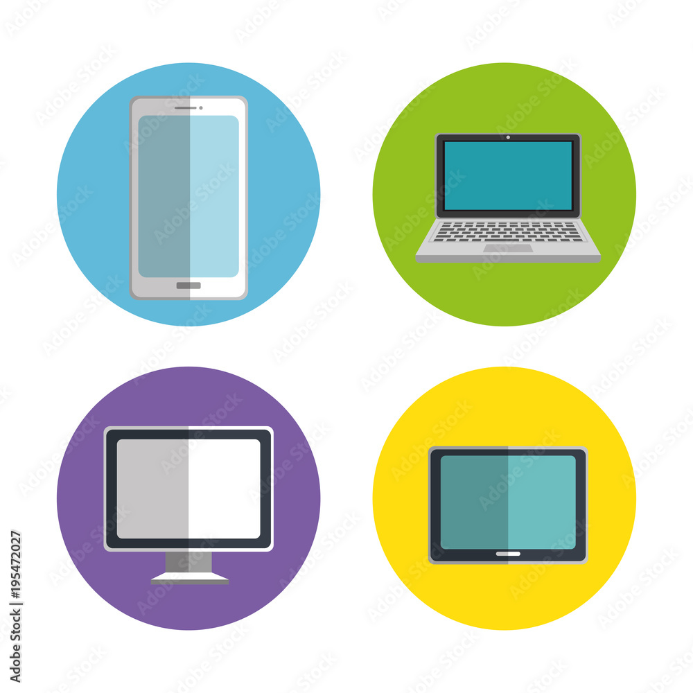 electronics devices set icons vector illustration design electronics devices set icons vector illustration design