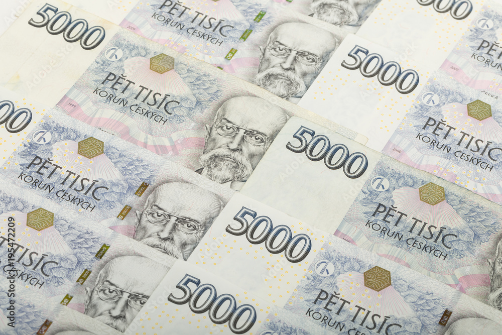 Obraz premium czech banknotes crowns background