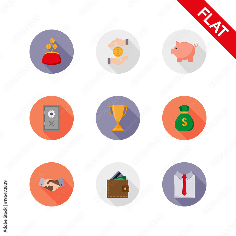Business icons set. Vector. Flat Business icons set. Vector. Flat