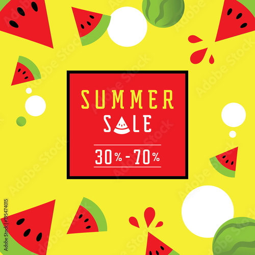 watermelon 30 to 70 percent off vector illustration