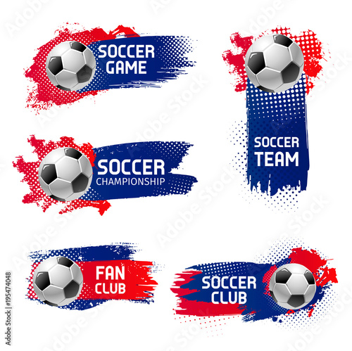 Vector soccer football sport game emblems
