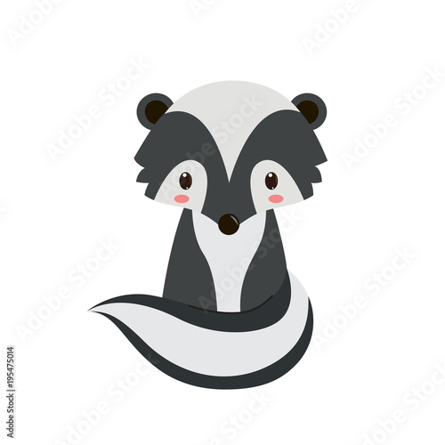 Adorable cartoon sitting skunk.