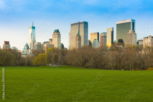 Sheep Meadow at Central Park and Midtown skyline, New York City, NY, USA © Jose Luis Stephens