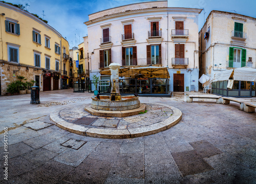 Panoramic view of Bari old town in Italian region of Apulia