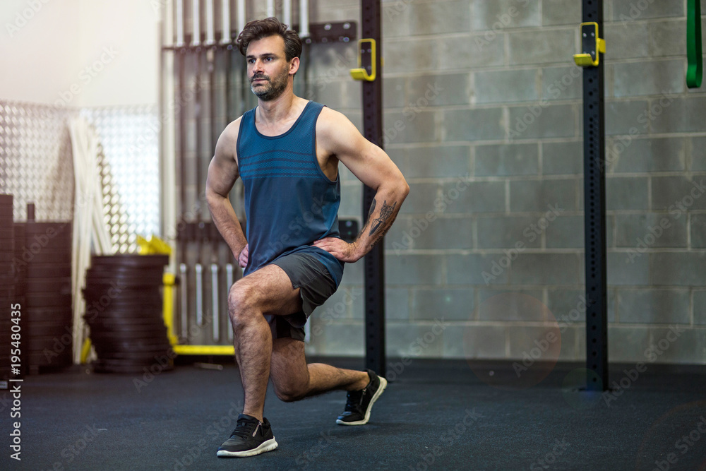 Man working out in gym
