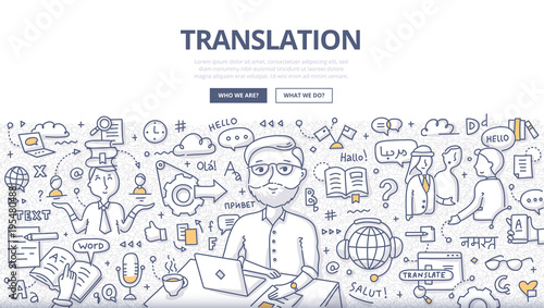 Translation Doodle Concept