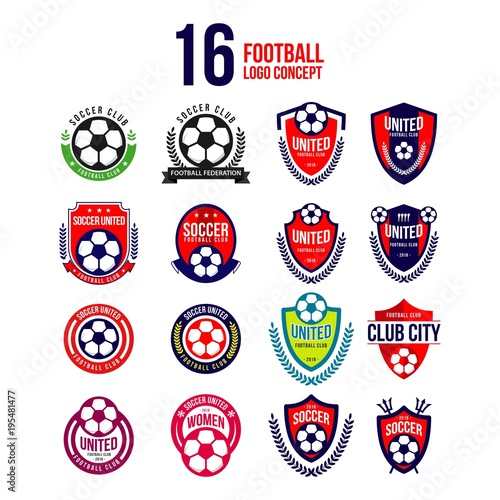 Football Club Logo Set Vector Template Design