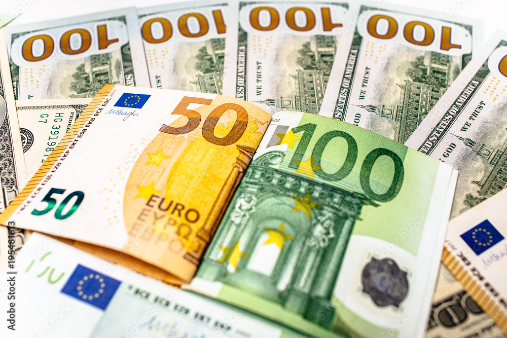 Euro banknotes close up. Several hundred euro banknotes Euro banknotes close up. Several hundred euro banknotes