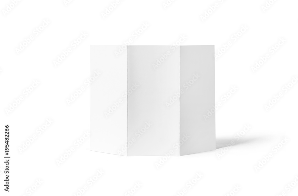 Tri-fold brochure mock-up. Blank brochure white template paper on background. Three fold paper brochure for your design. Tri-fold brochure mock-up. Blank brochure white template paper on background. Three fold paper brochure for your design.
