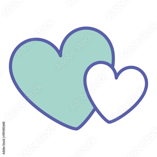 hearts love decoration romance image vector illustration green pastel image