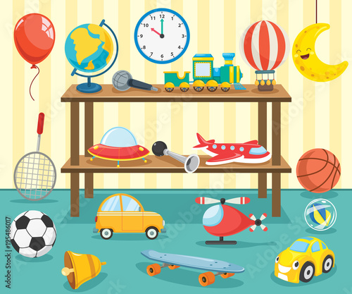 Vector Illustration Of Kids Toys