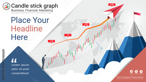 Abstract candlestick and financial graph charts, Global network connection and Business analytics, Forex stock market investment trading, Bullish point, Bearish point.