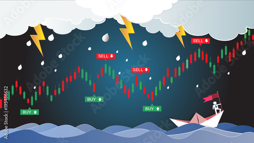 Abstract candlestick and financial graph charts, Global network connection and Business analytics, Forex stock market investment trading, Bullish point, Bearish point.