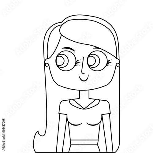 woman portrait of mother character image vector illustration thin line