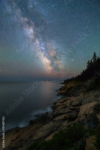 The Milky Way over Otter Cove in Acadia National Park Maine