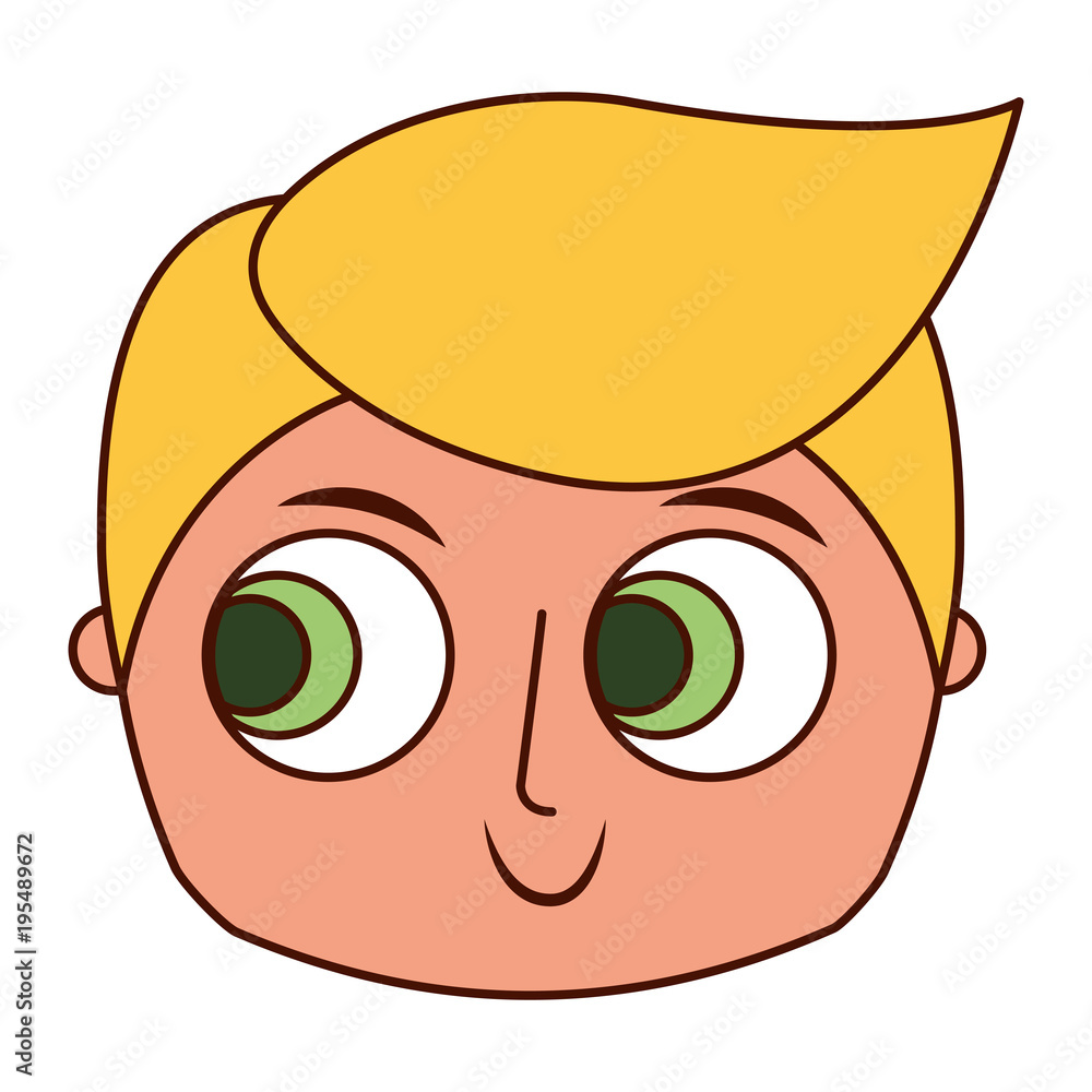 smiling happy face boy male young character vector illustration smiling happy face boy male young character vector illustration